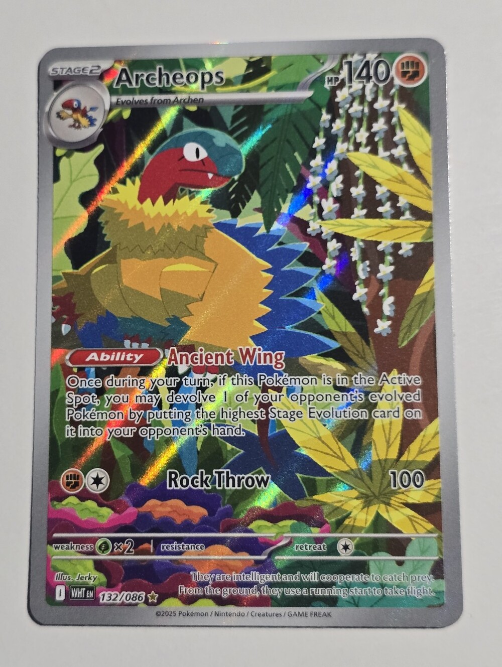 Pokemon Archeops 132/086 White Flare Illustration Rare IR Holo NM